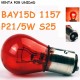 BOMBILLA HALOGENA P21/5W S25 BAY15d 1157 ROJO ROJA