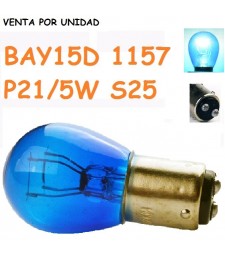 Bombilla P21/5W S25 BAY15d 1157 Halógena Azul 8500K Coche Moto 5W / 10w