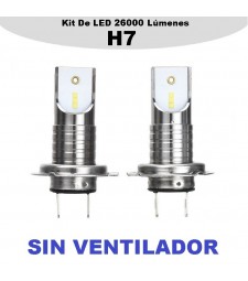 Kit H7 Led 26000 Lumen 12V 24V Coche Luz Cruce y Largas Sin Ventilador