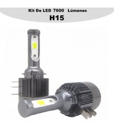 Kit H15 Led 7600 Lumen 12V - 24V Coche Camión Luz de Día Y Largas