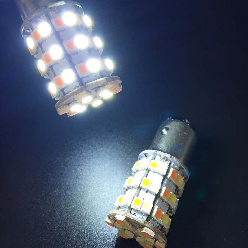 2 Ampoules LED BAY15D P21/5W 1157 - Blanc 6000K 34 LED - Pour Feux Stop, Recul, Position - Canbus