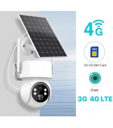 Cámara de seguridad con panel solar red móvil 3G 4G 4MP HD PTZ Inteligente